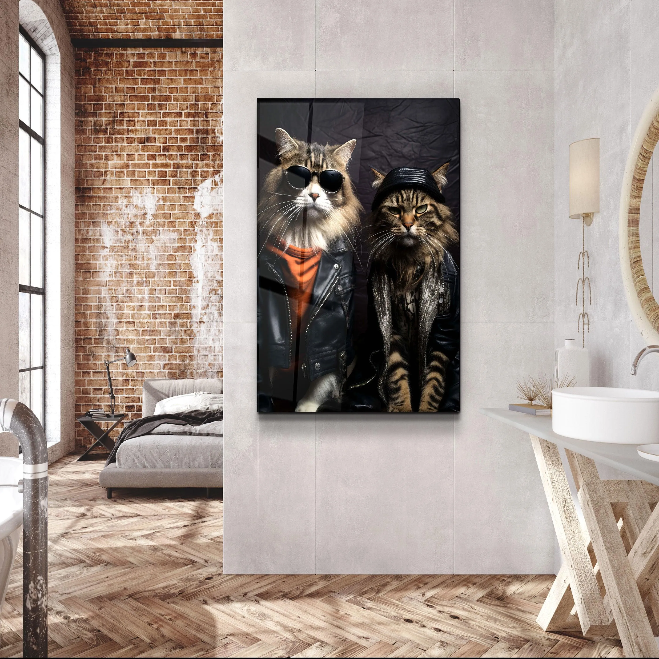 Cool Cat Brothers・Designers Collection Glass Wall Art