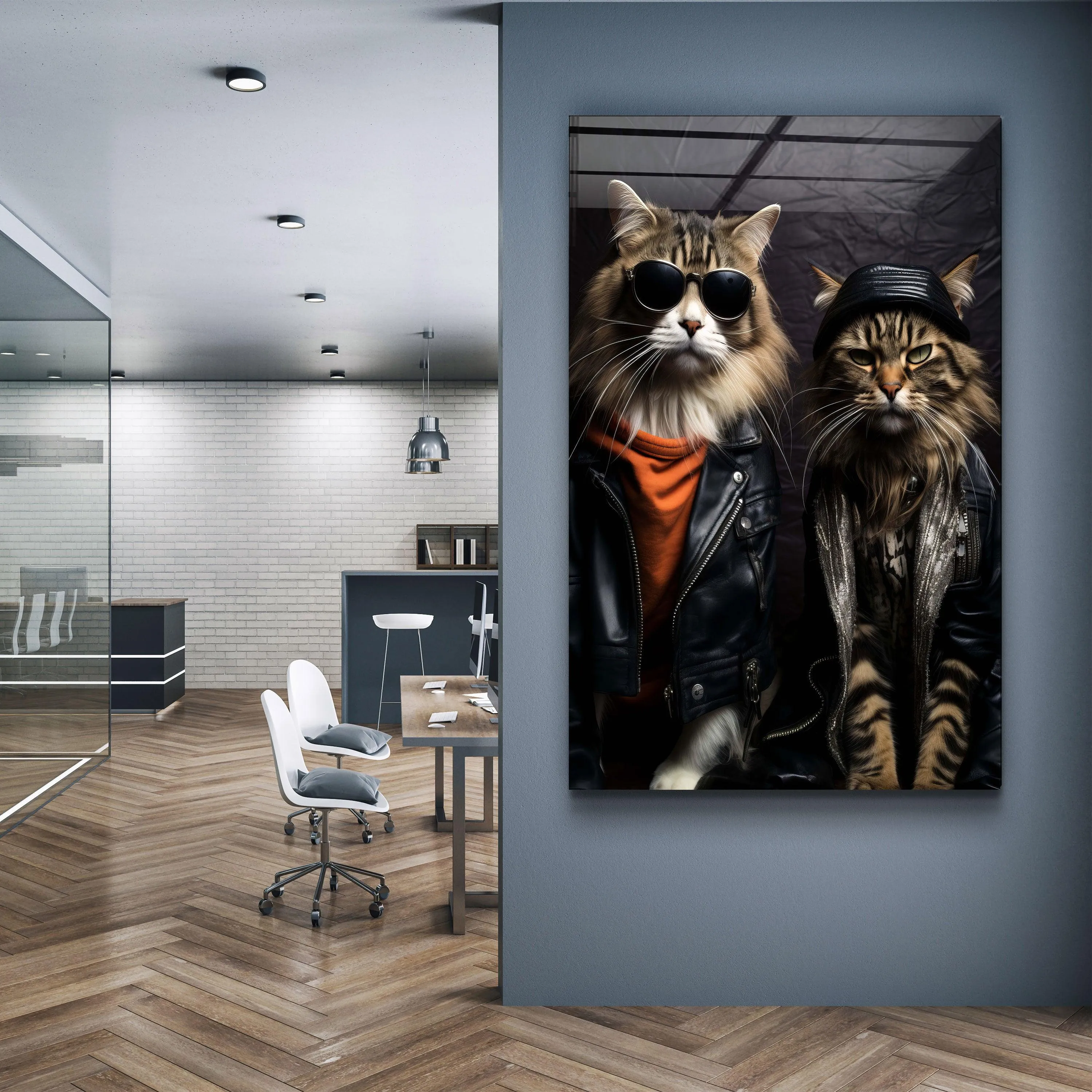 Cool Cat Brothers・Designers Collection Glass Wall Art