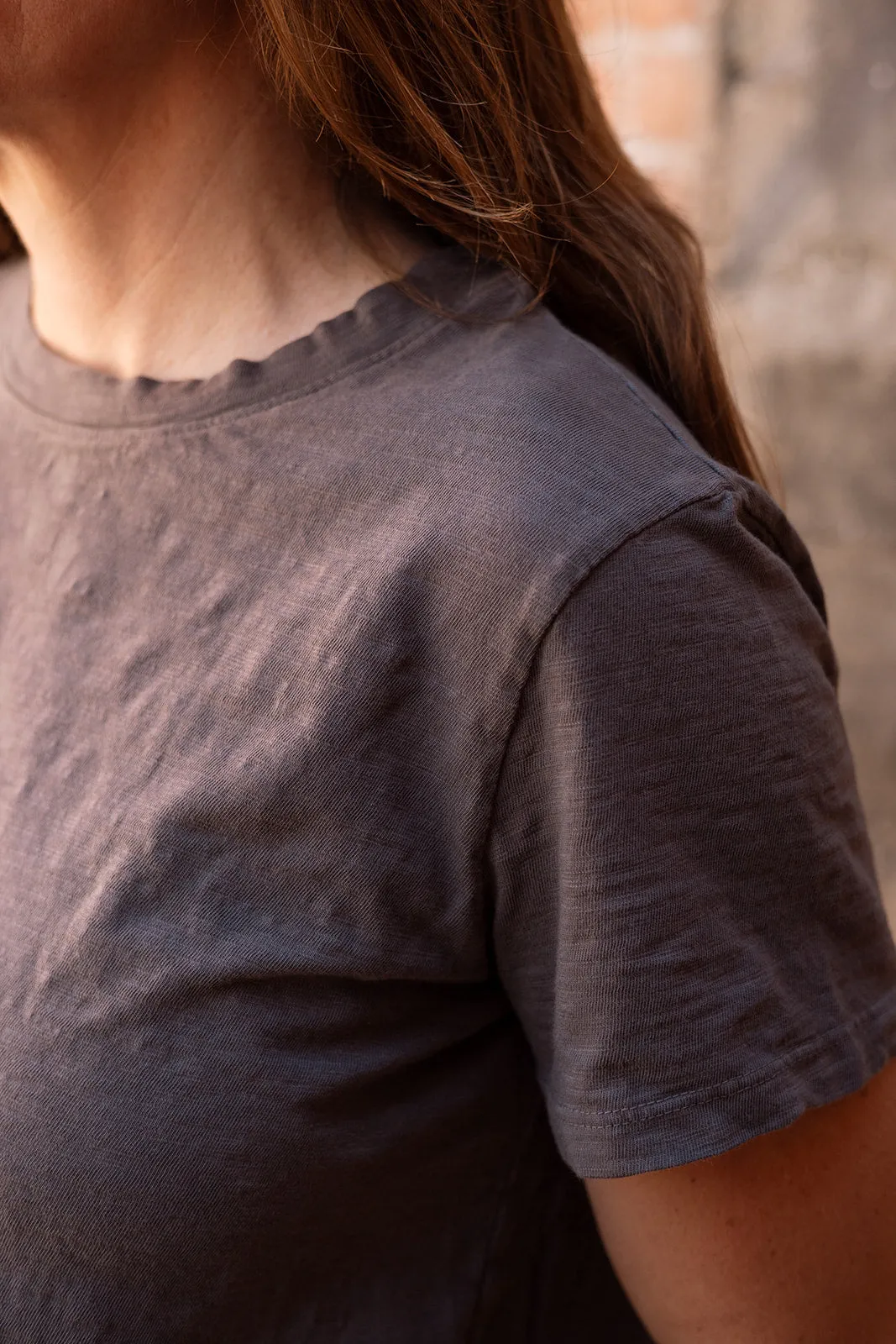 Crop Tee in Charcoal