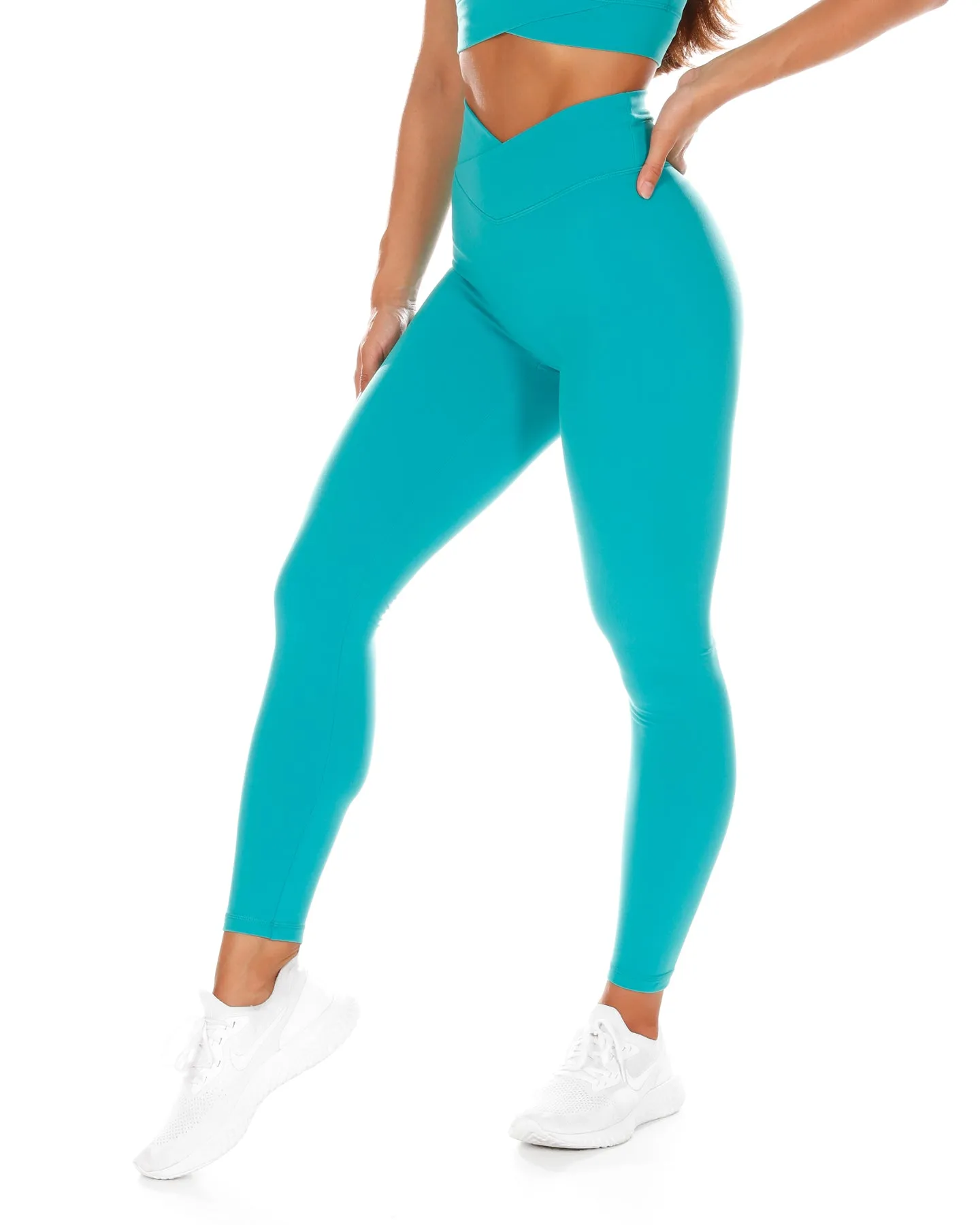 Cross Over Leggings - Teal