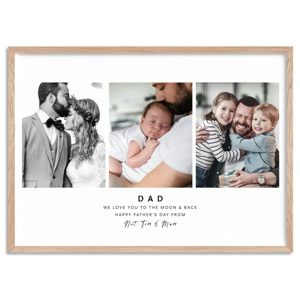 Custom Dad Trio Collage in Landscape - Art Print