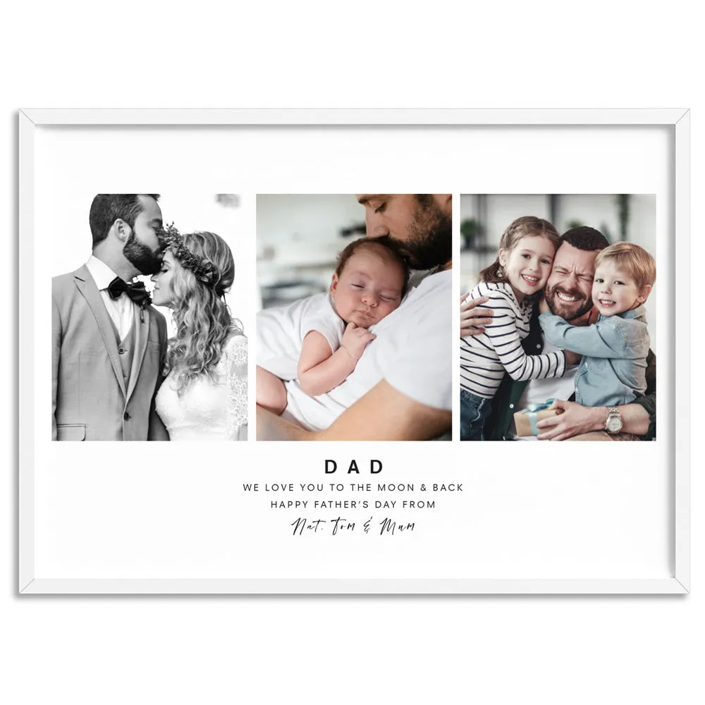 Custom Dad Trio Collage in Landscape - Art Print