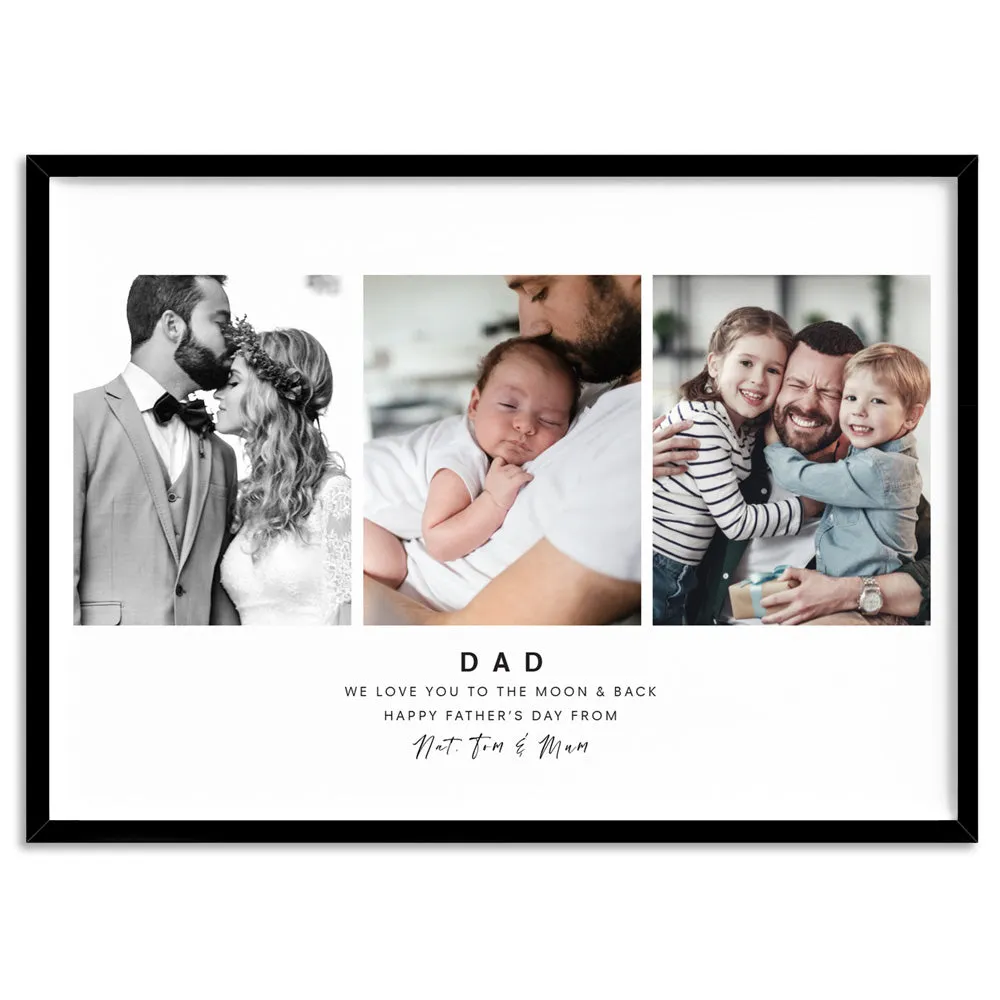 Custom Dad Trio Collage in Landscape - Art Print