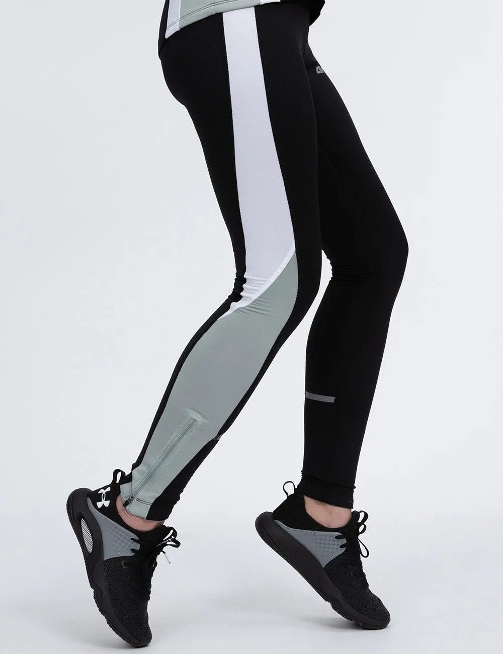 Damen Thermo Laufhose Tight Lang Schwarz Setprodukt