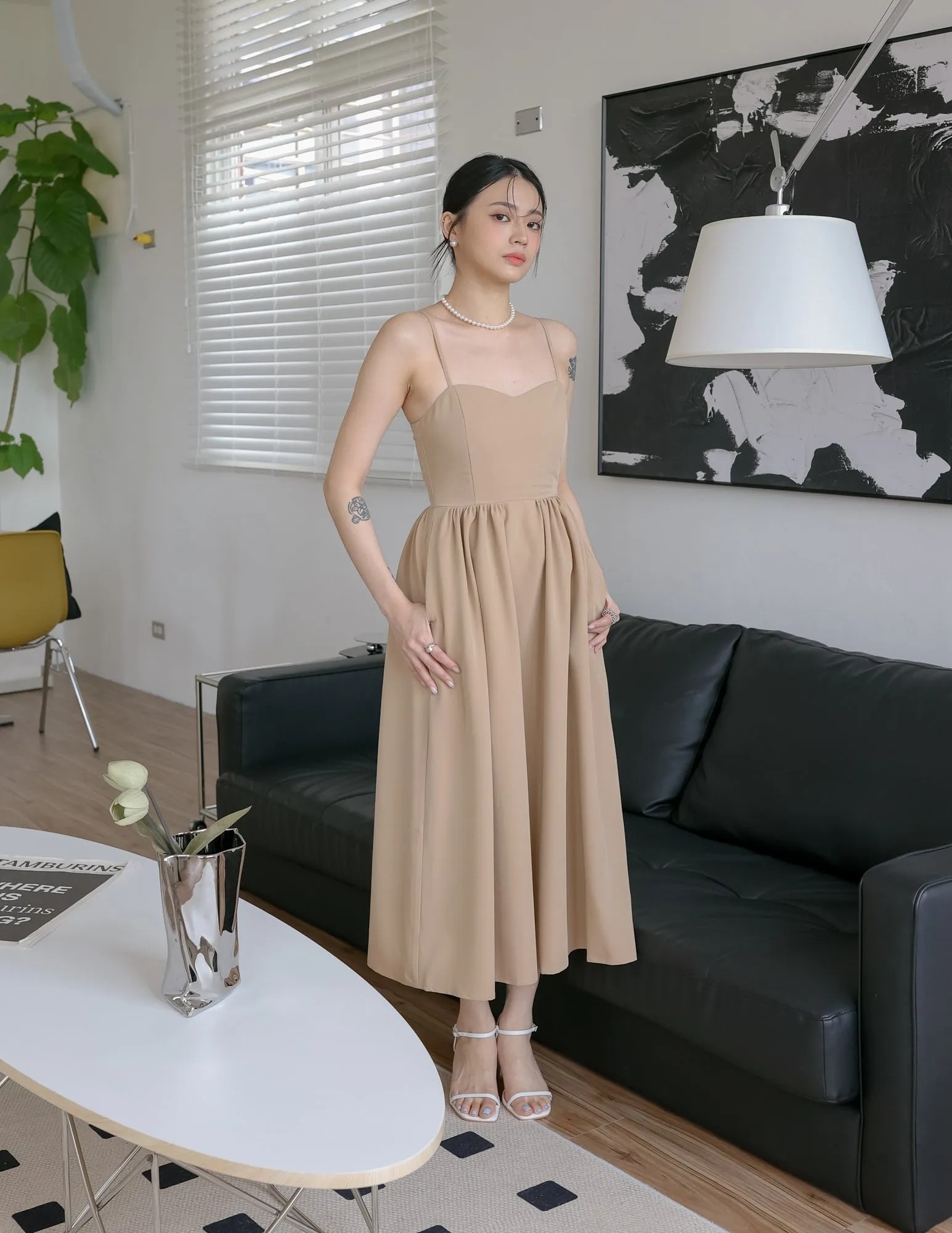 Davina Dress in Camel