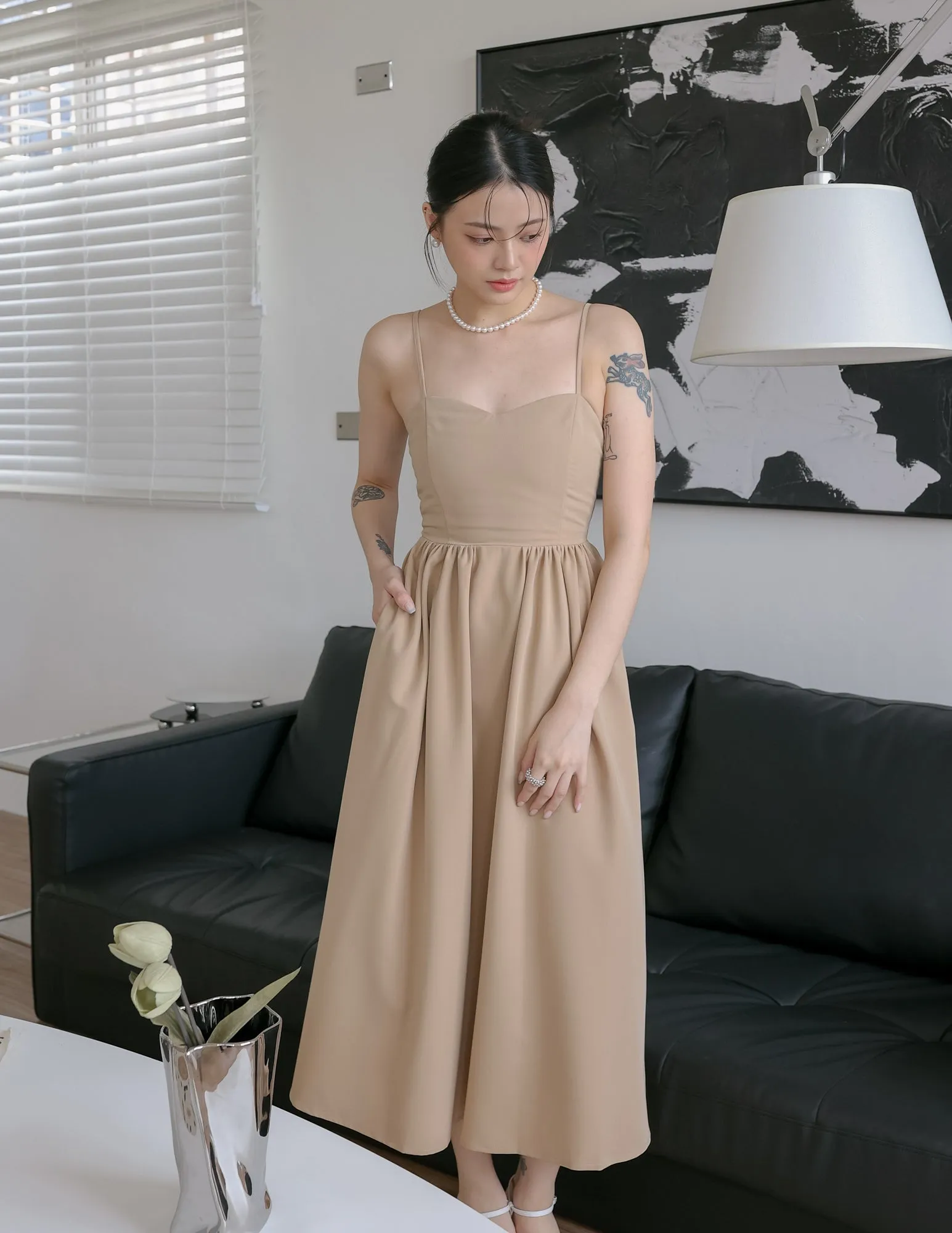 Davina Dress in Camel