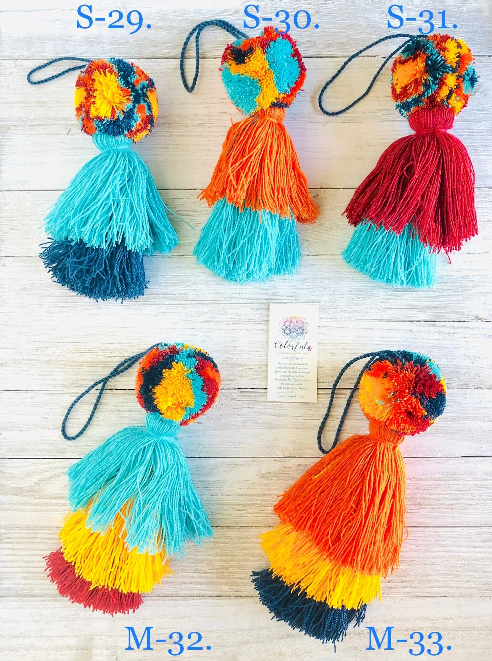 Desert Sunset Pompom/Tassel Bag Charms