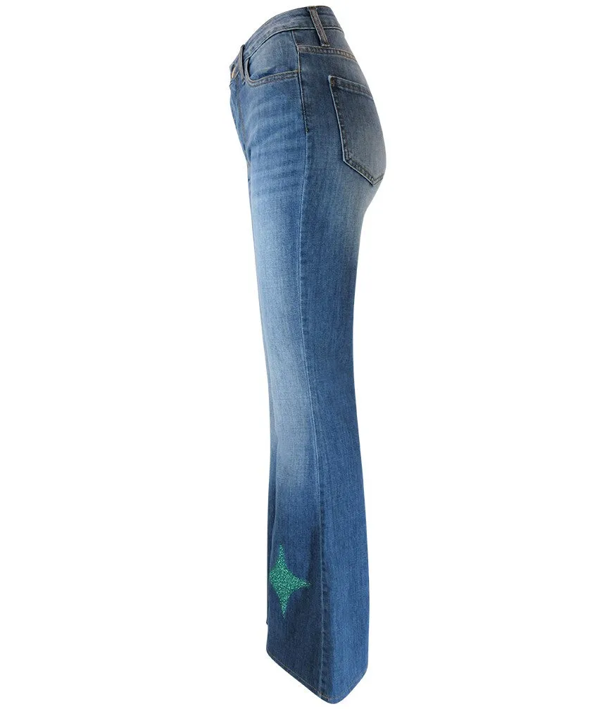 Designing Hollywood  X Madison Maison™ Denim Emerald Jean with Glitter Star