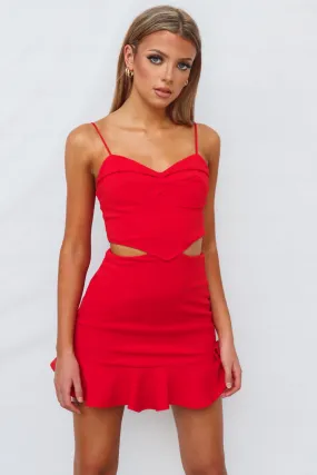 Diamond Mini Dress - Red