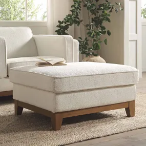 Dipley Beige Boucle Fabric Storage Footstool