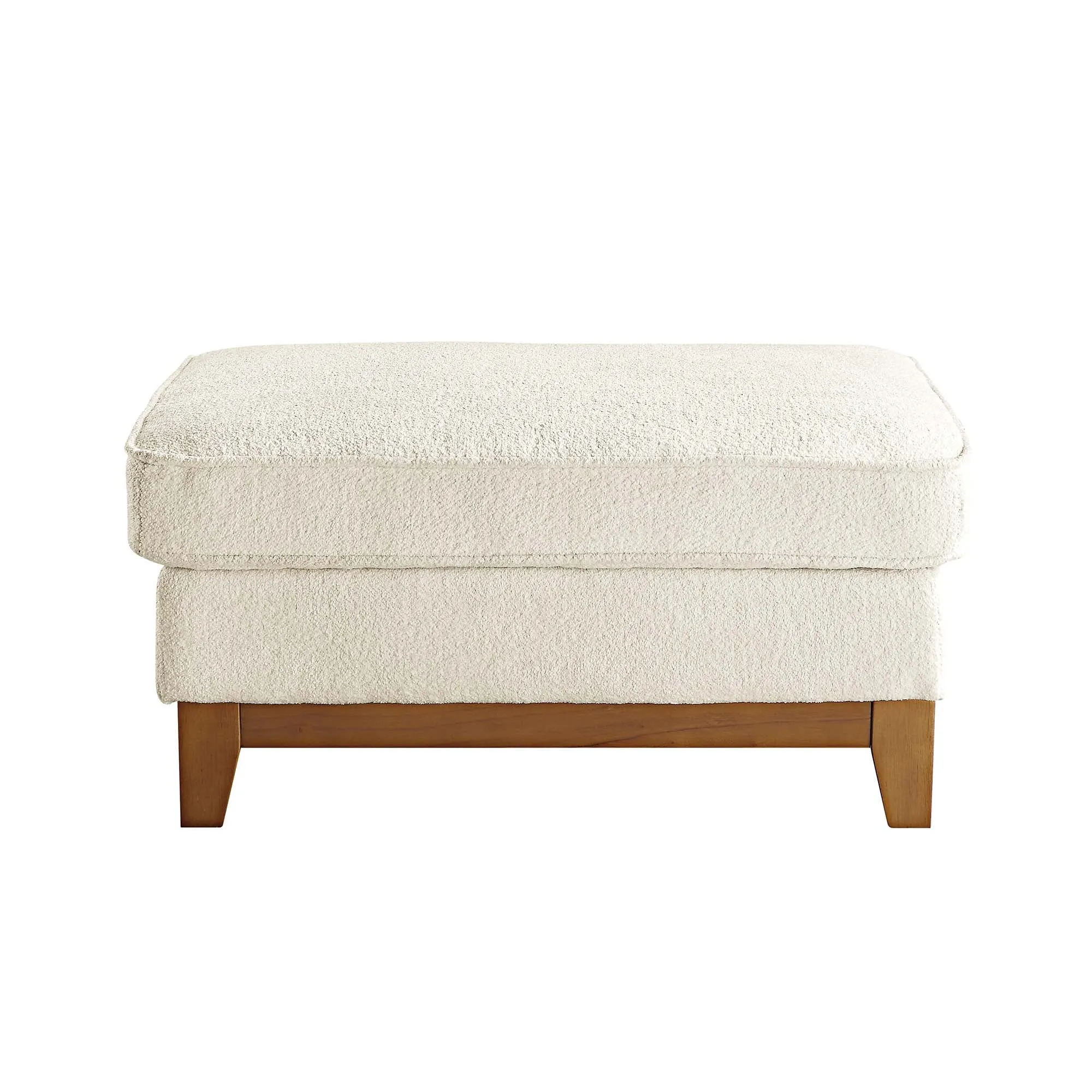 Dipley Beige Boucle Fabric Storage Footstool