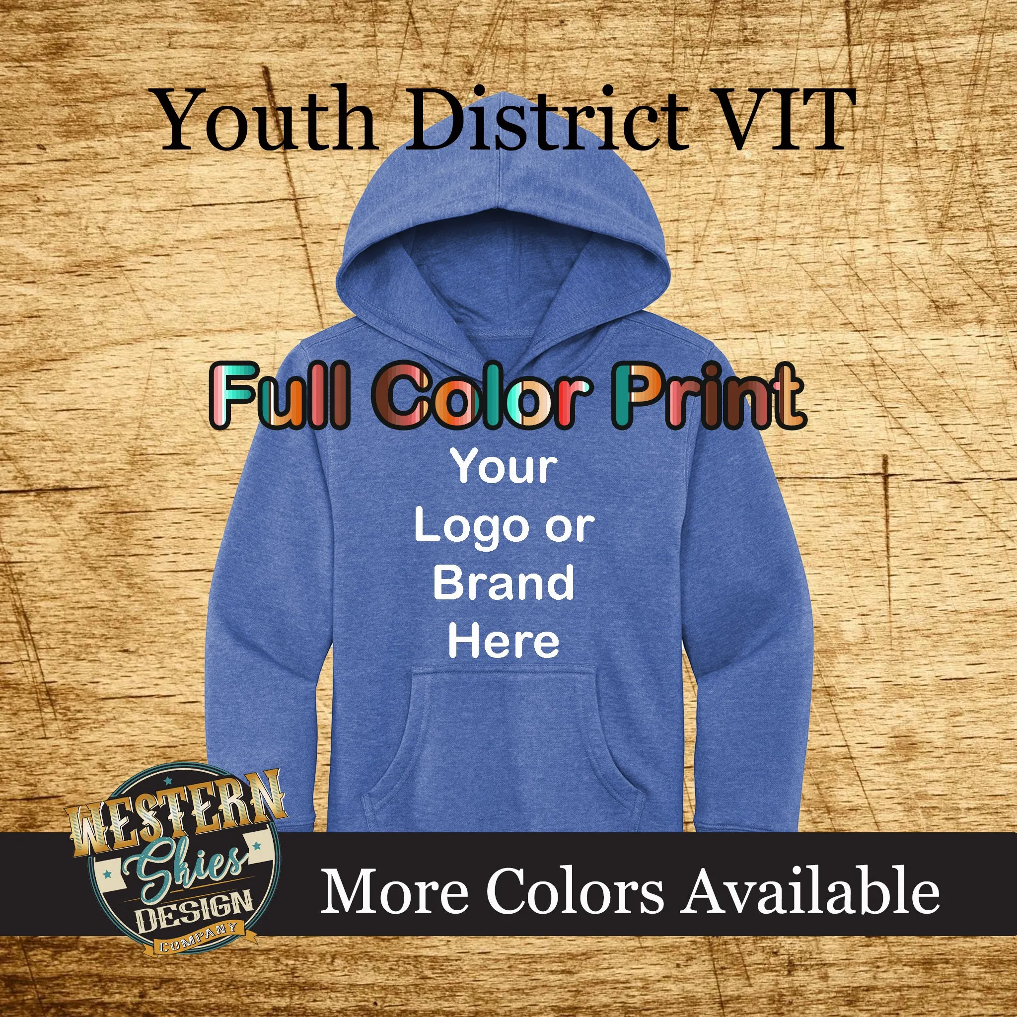 District YOUTH VIT Cotton Fleece Crew Sweatshirt - Custom Printed