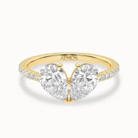 Double Pear Diamond Ring