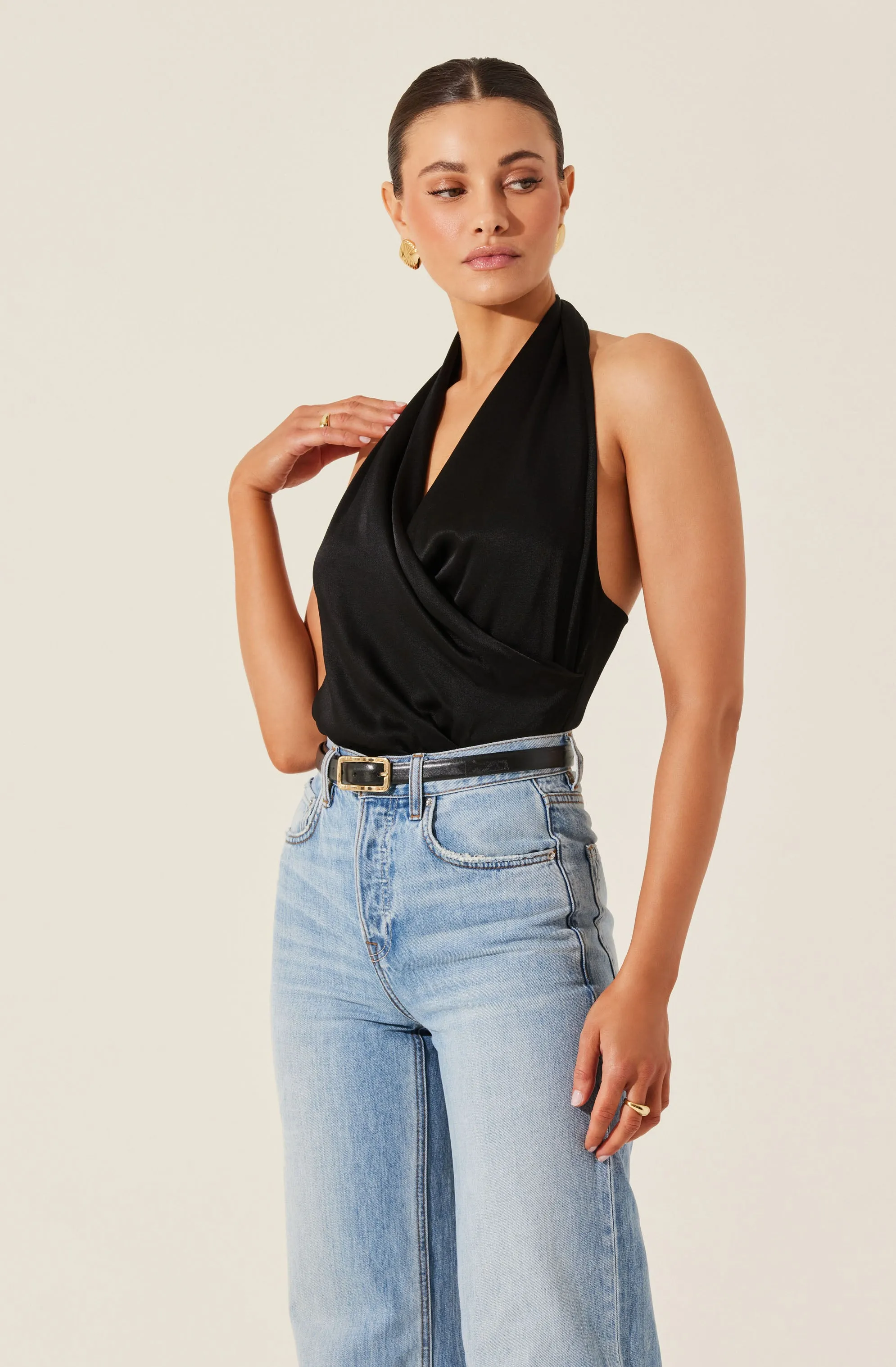 Draped Crossover Halter Top