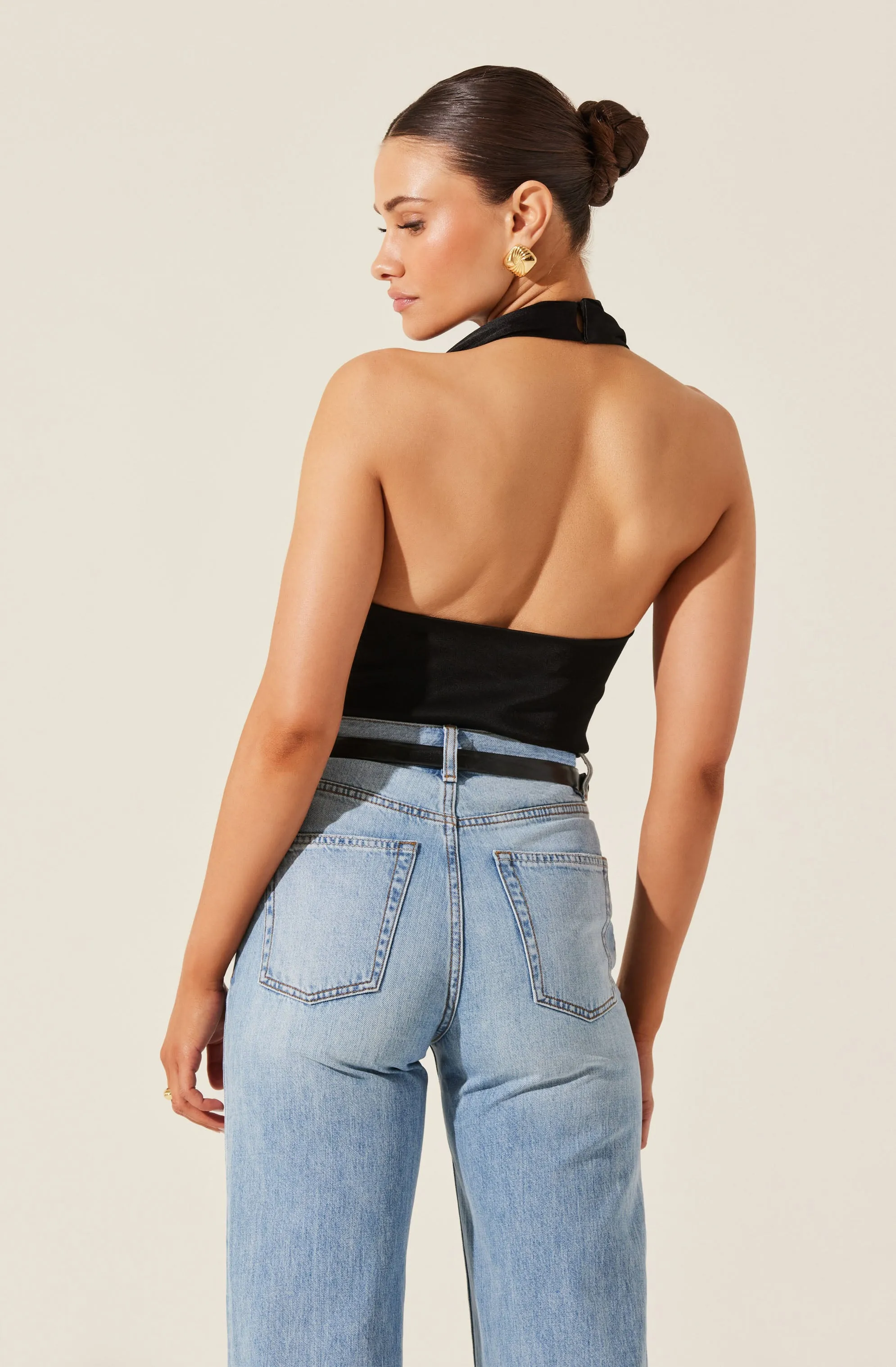 Draped Crossover Halter Top