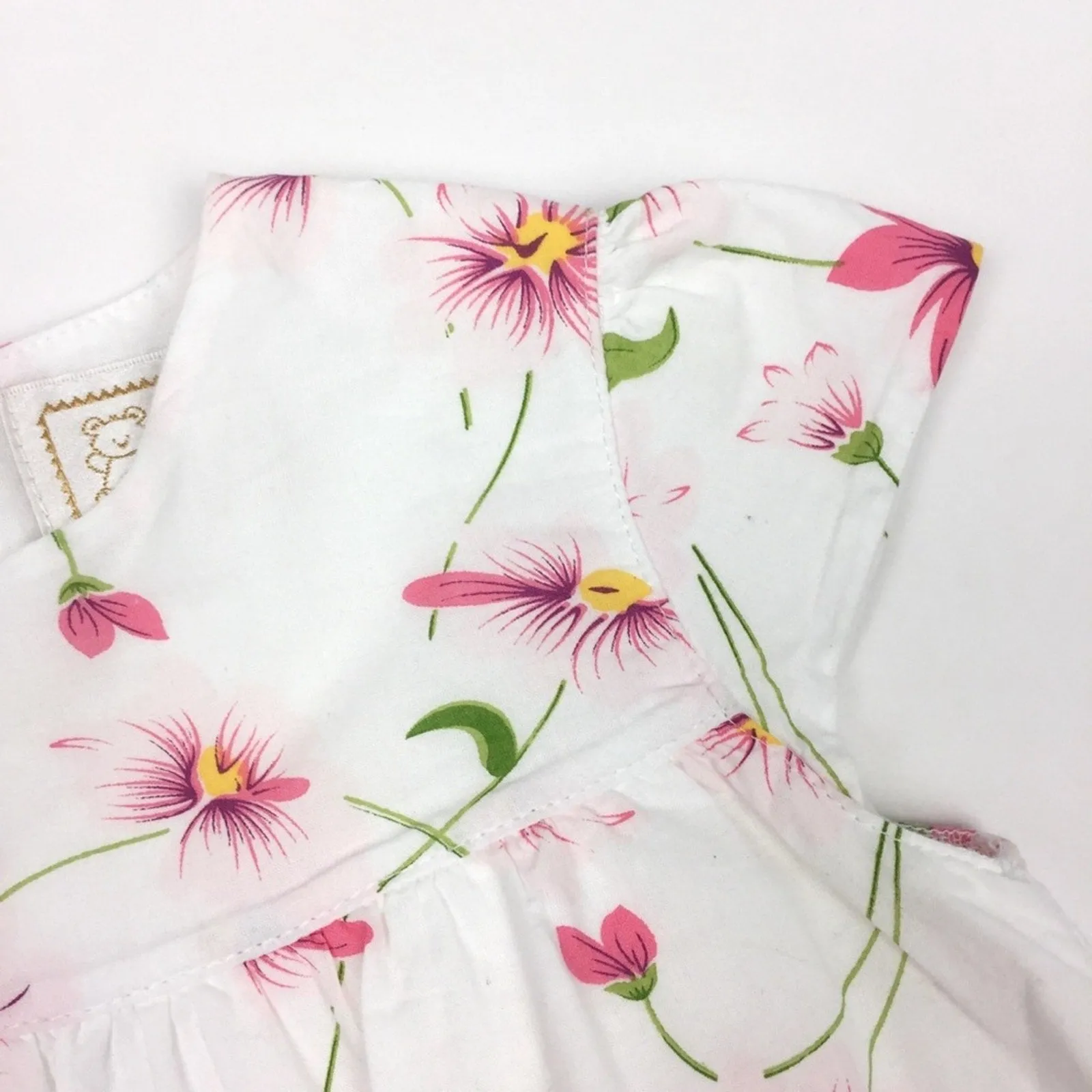 Emile et Rose White Pink Floral Dress 12 Months