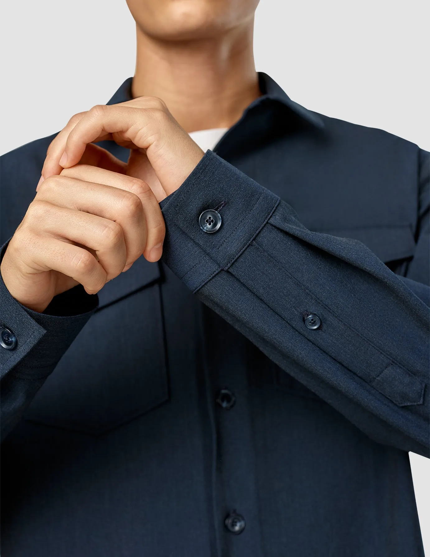 Essential Overshirt Navy Melange