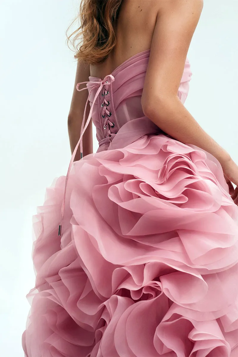 Evening Icon Tulle Strapless Maxi Dress