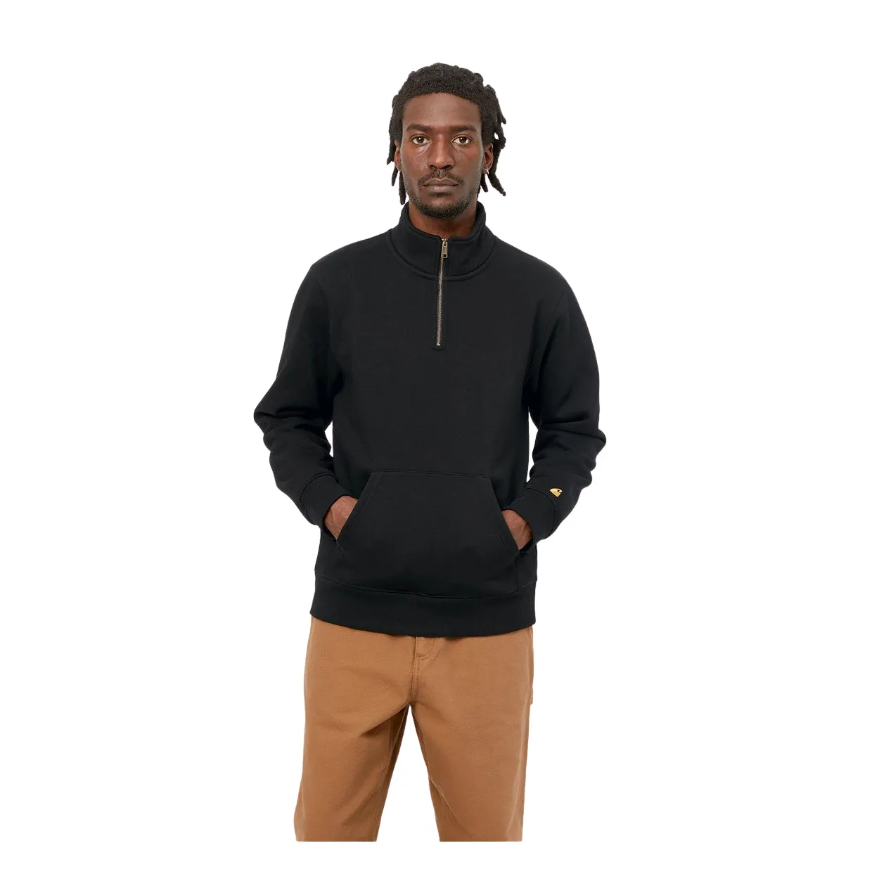 Felpa Carhartt WIP Chase Neck Zip Nero