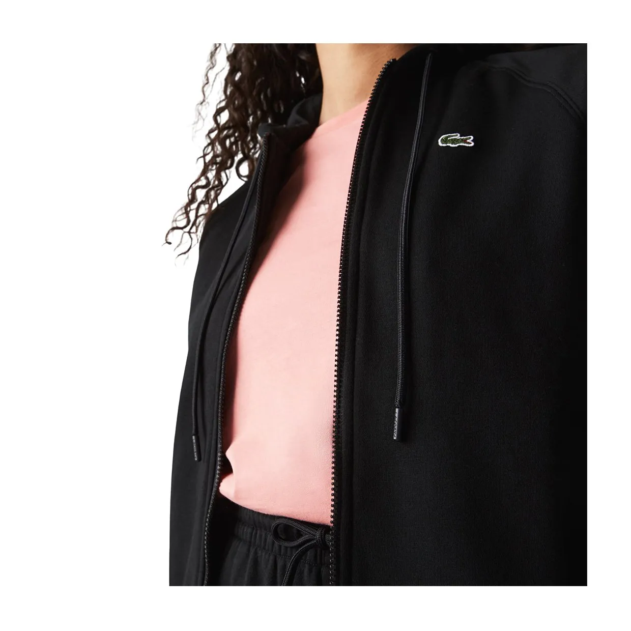 Felpa Lacoste Donna Full Zip Nero