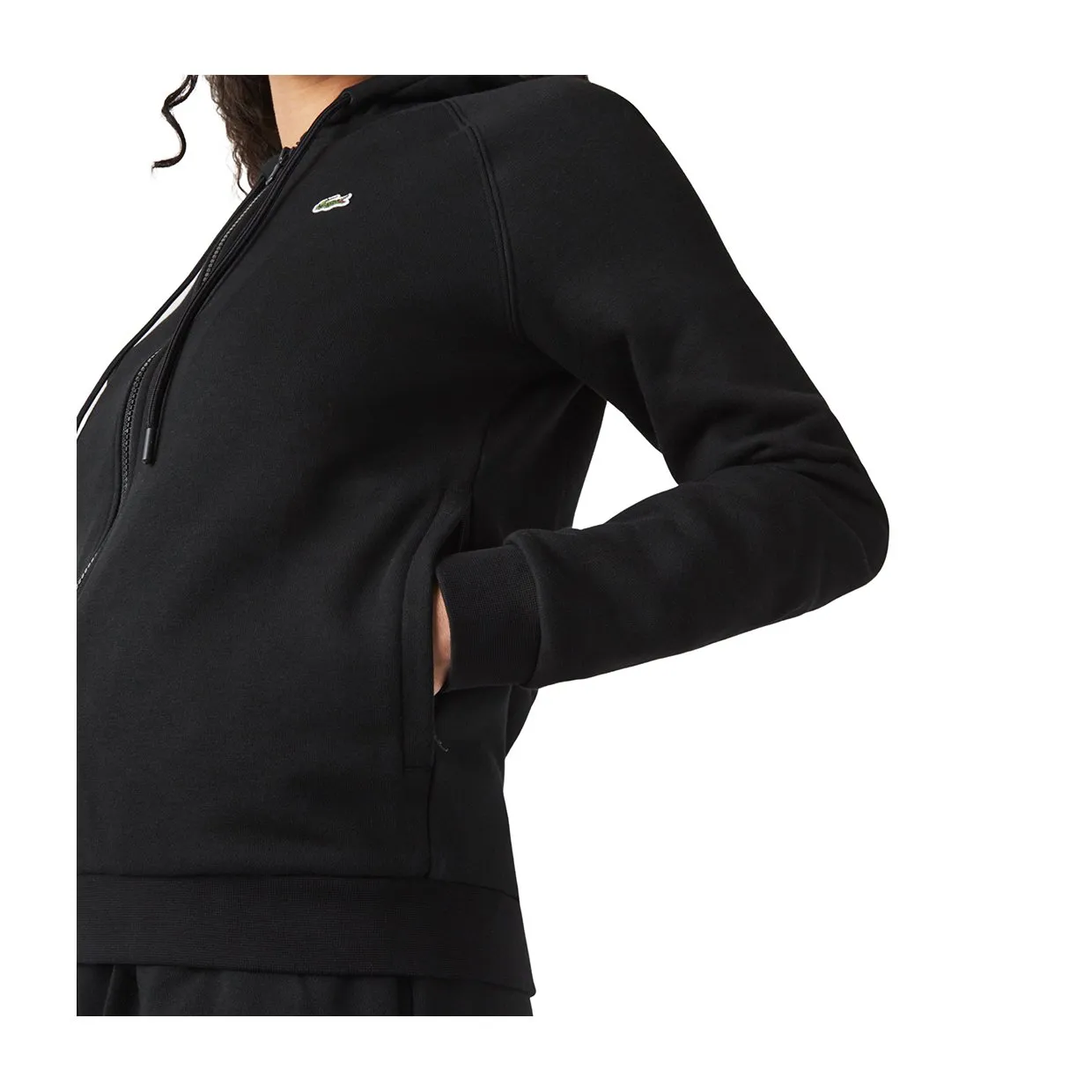 Felpa Lacoste Donna Full Zip Nero