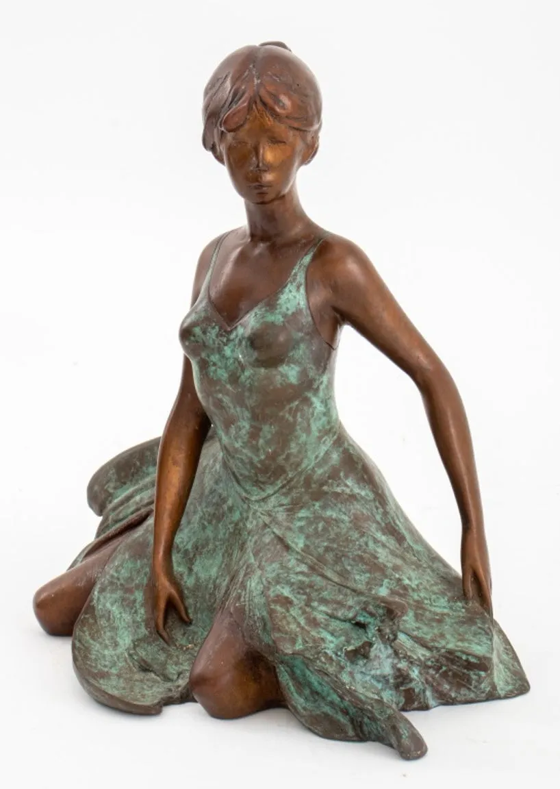 Fernando Regazzo Seated Ballerina Bronze Sculpture