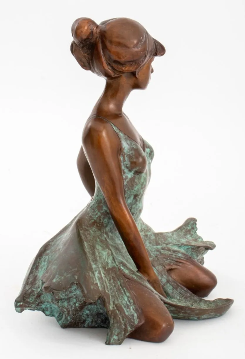 Fernando Regazzo Seated Ballerina Bronze Sculpture