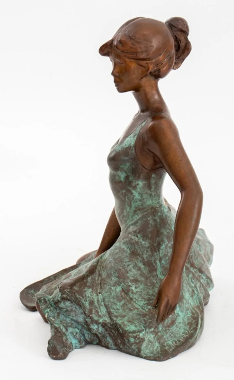 Fernando Regazzo Seated Ballerina Bronze Sculpture