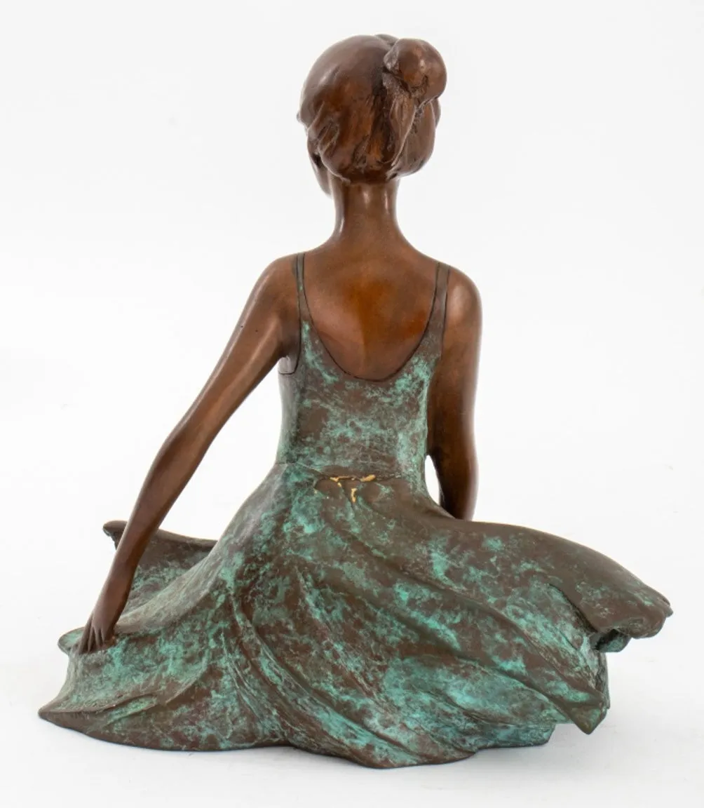 Fernando Regazzo Seated Ballerina Bronze Sculpture