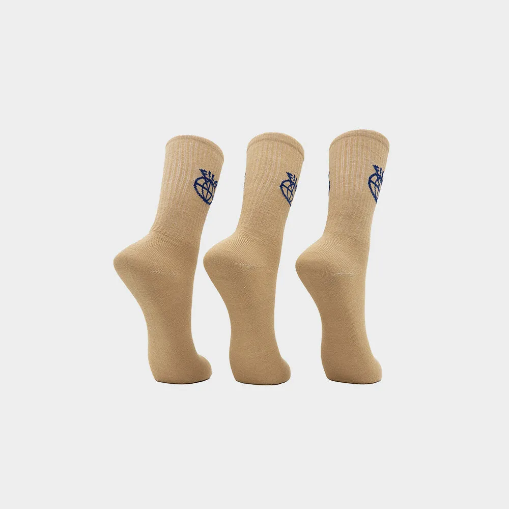 Fila Unisex 3pk Porter Tube Sock Beige _ 181134 _ Beige