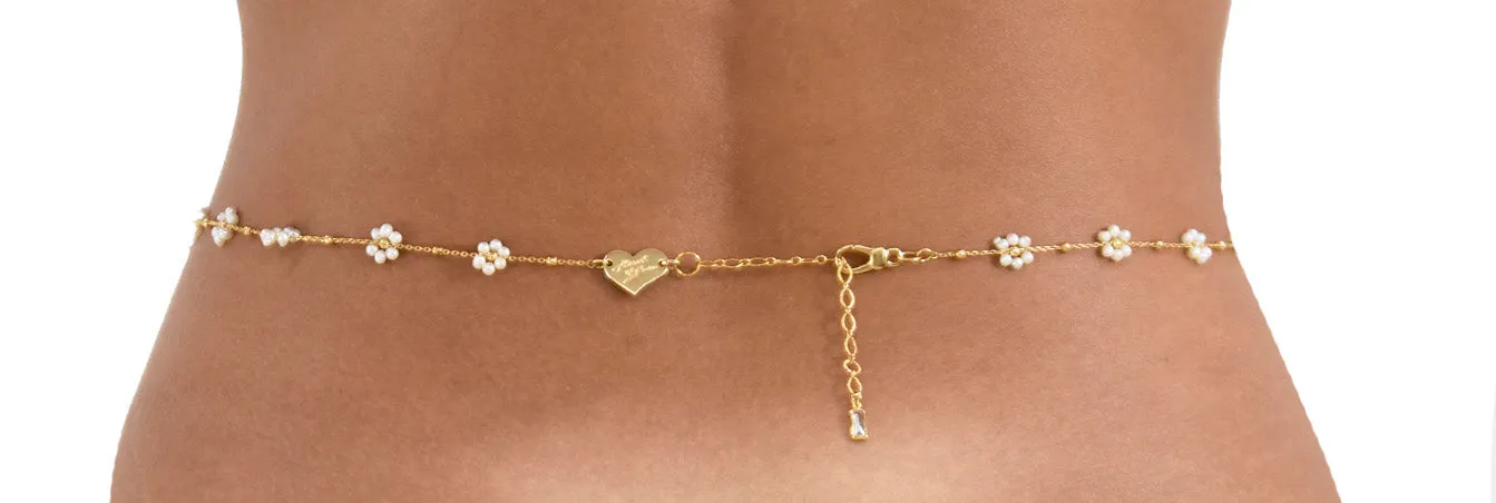 FLORESITA BELLY CHAIN | GOLD & PEARL