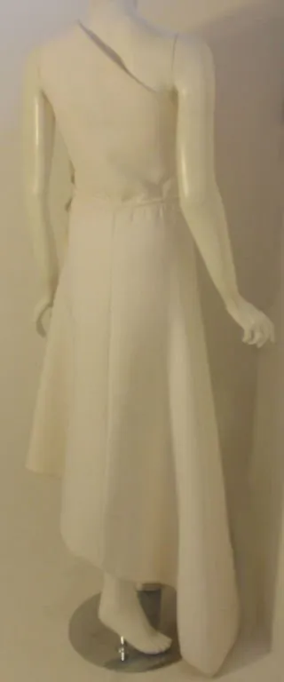 GIVENCHY Circa 1970s White One Shoulder Gown