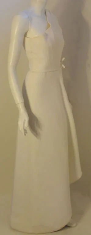 GIVENCHY Circa 1970s White One Shoulder Gown