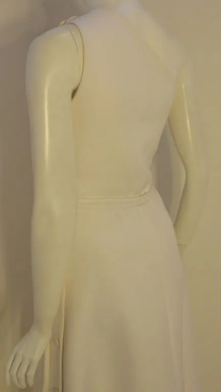 GIVENCHY Circa 1970s White One Shoulder Gown