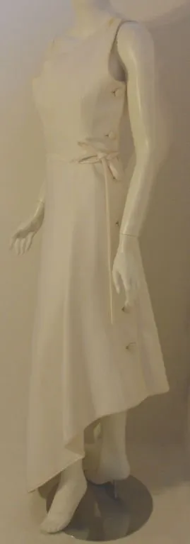 GIVENCHY Circa 1970s White One Shoulder Gown