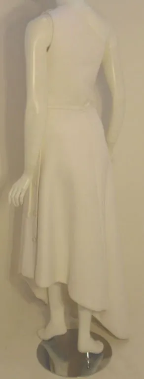 GIVENCHY Circa 1970s White One Shoulder Gown