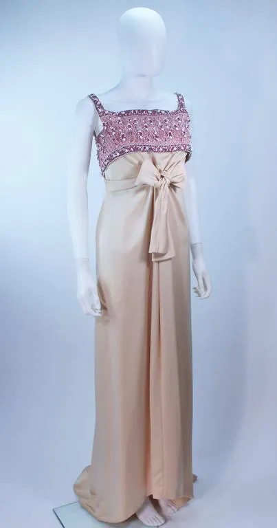 GIVENCHY HAUTE COUTURE Lesage Paris Betsy Bloomingdale Beaded 1960s Gown Size 2