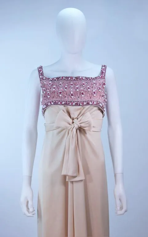 GIVENCHY HAUTE COUTURE Lesage Paris Betsy Bloomingdale Beaded 1960s Gown Size 2