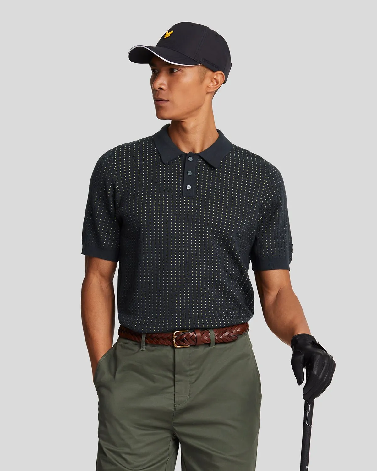 Golf Grid Knitted Polo Shirt