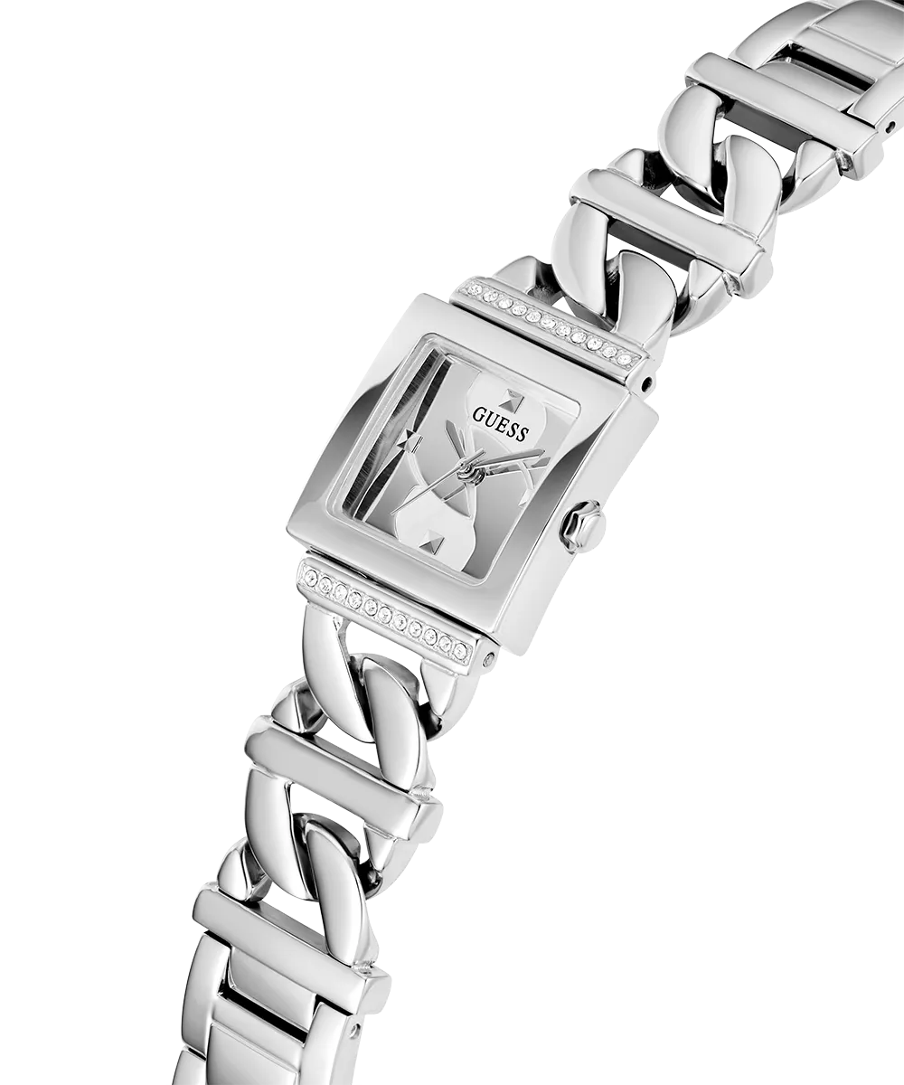 GUESS Ladies Silver Tone Silver Analog Watch