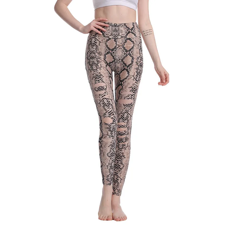 Haute Edition Women's Cutout Ripped High Waist Leggings With Tummy Control