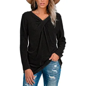 Haute Edition Women's Pleat Stitched V-Neck Tunic Top