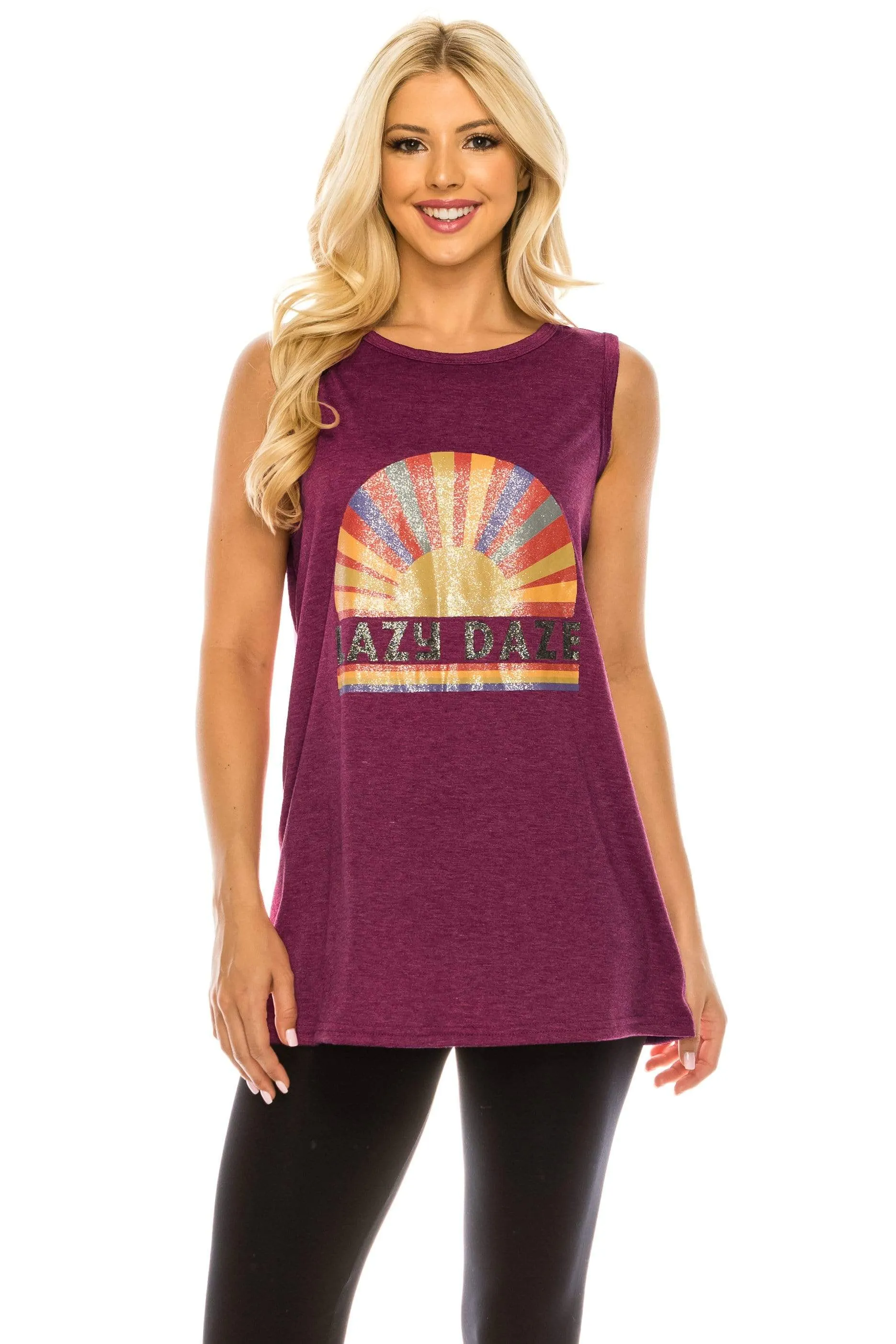 Haute Edition Women's Sunshine Loose Fit Tank top. Plus size available