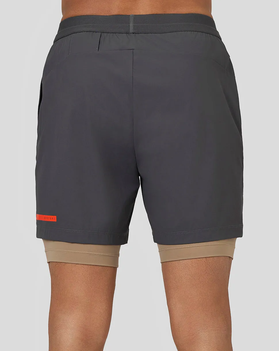 Heren Flow Shorts 2-in-1 - Gunmetal