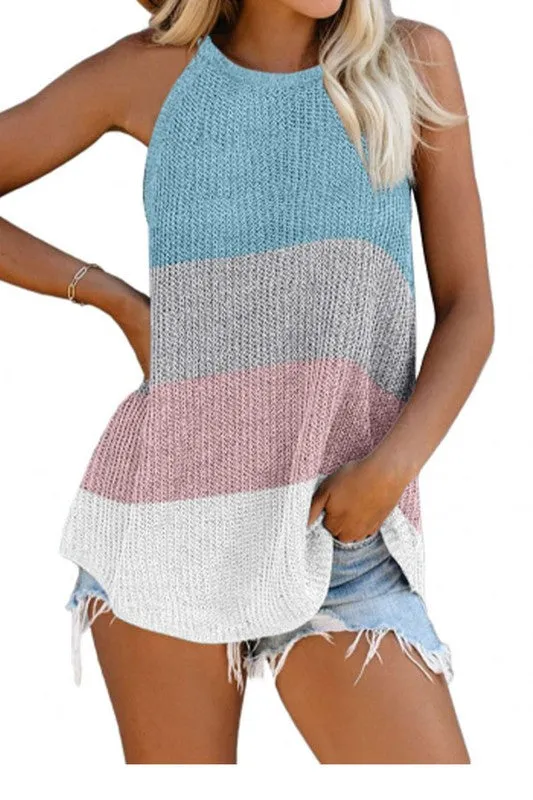 HIGH NECK KNIT TANK