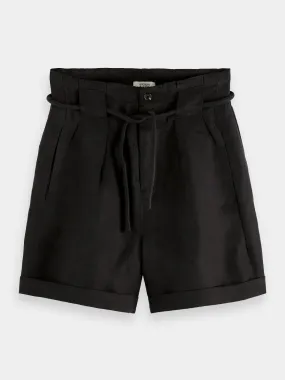 High-rise belted shorts