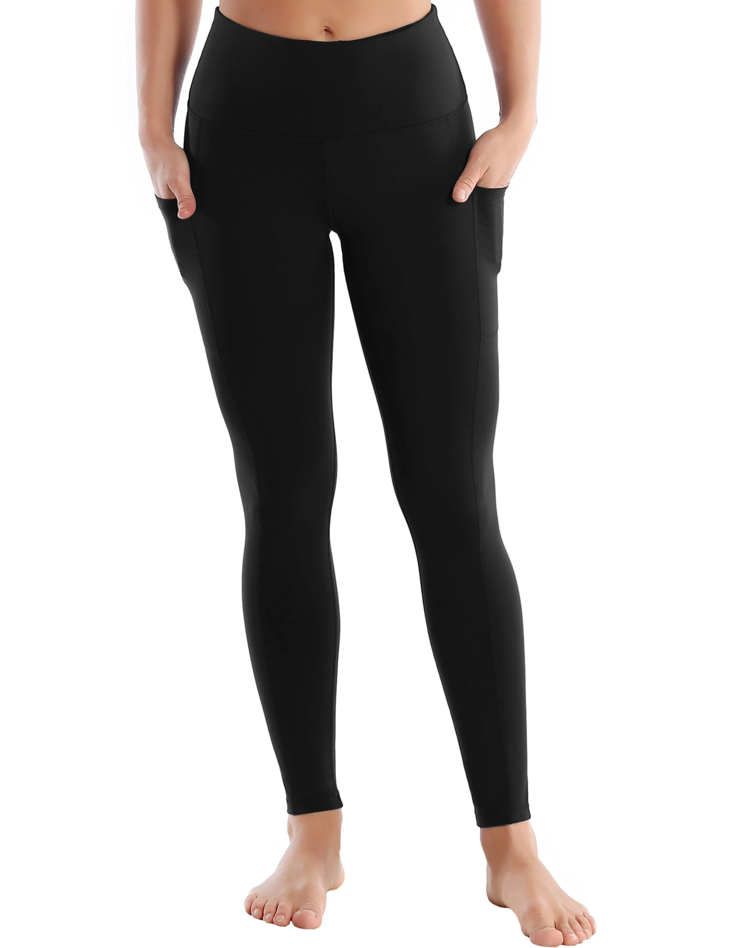 Hip Line Side Pockets Yoga Pants black ins