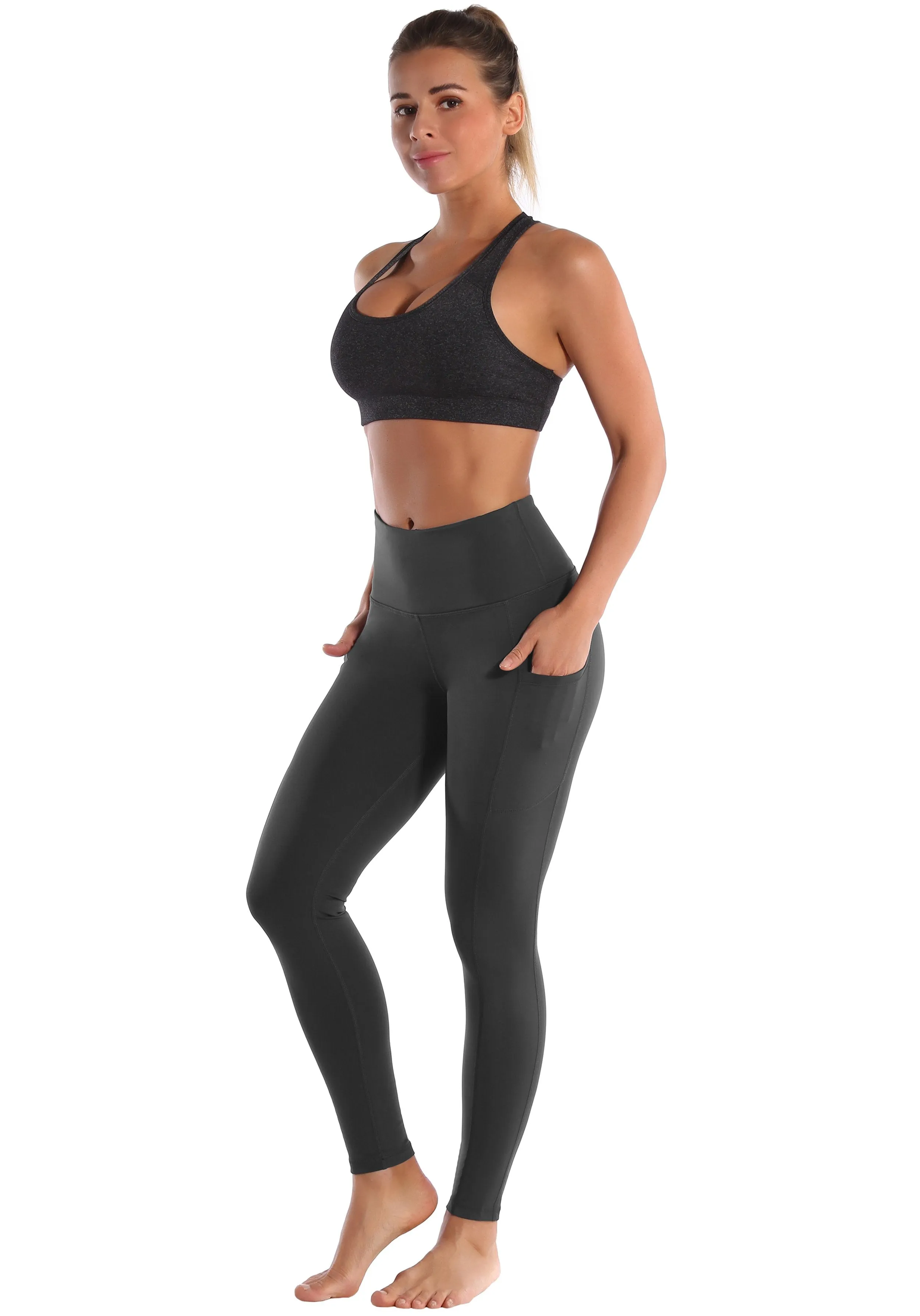 Hip Line Side Pockets Yoga Pants shadowcharcoal ins