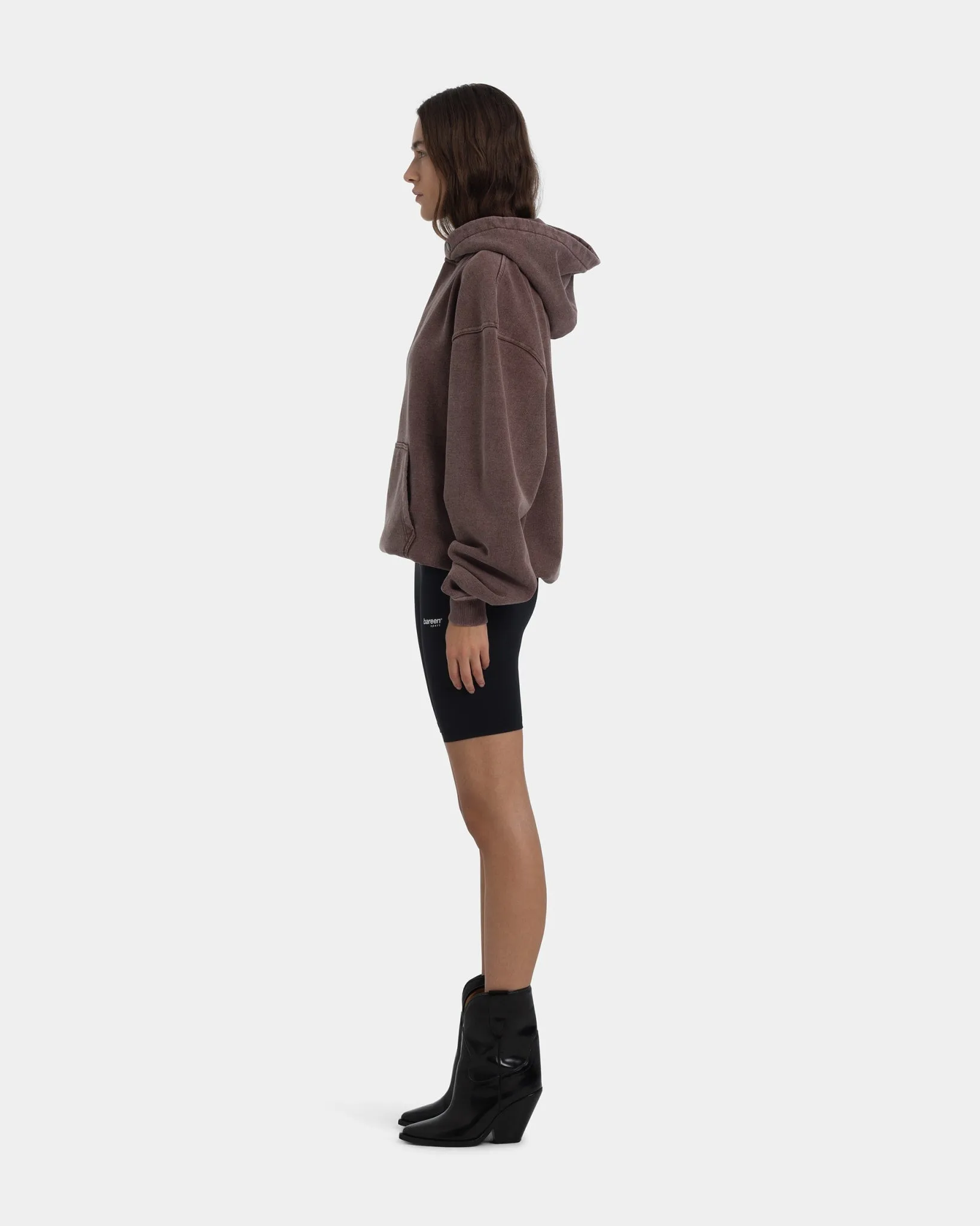 Hoodie Oversize, Women - Acid wash (Chicory Coffee)