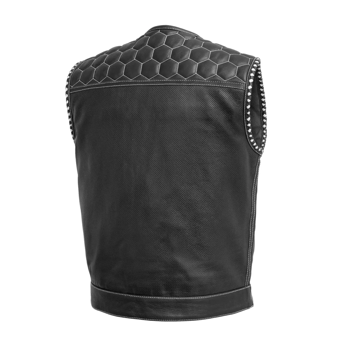 Hornet Perforated Men's Club Style Leather Vest